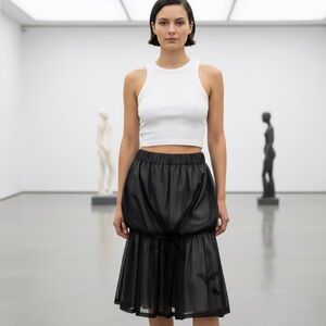 Yohji Yamamoto Y3 Tiered Drawstring Maxi Skirt/ Dress XS
